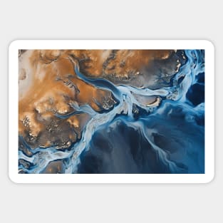 Colorful River in Iceland  - Aerial Landscape Photography Sticker